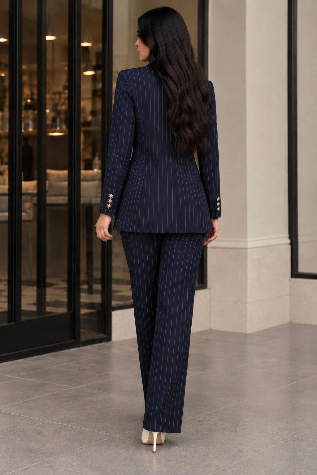 Striped Sleeved Suit