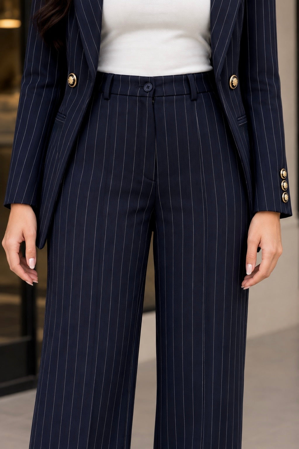 Striped Sleeved Suit