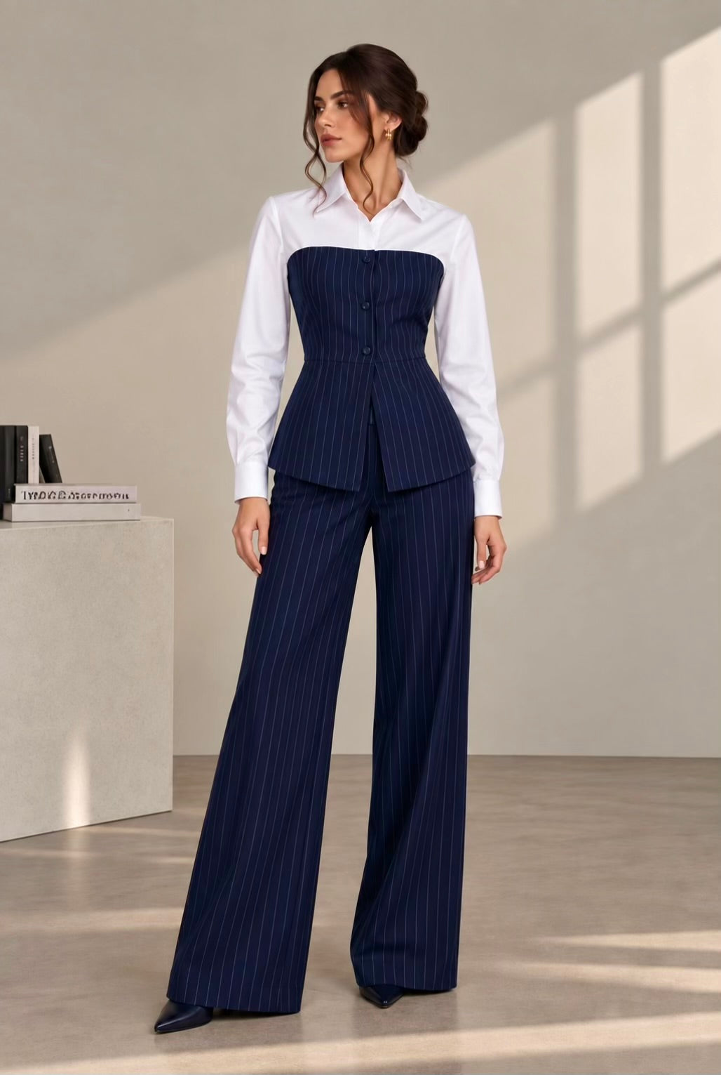 Pinstripe Cape Suit